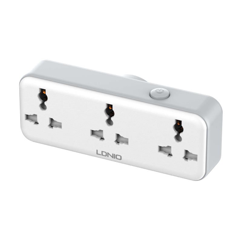 Ldnio SC3317 3 Extension Universal Outlet Rotatable Plus Power Socket - White