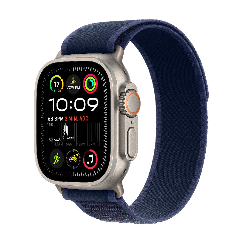 Apple Watch Ultra 2 - LTPO OLED / 64GB / 49mm / Bluetooth / Wi-Fi / Cellular / Medium/Large Natural Titanium / Blue Trail Loop (2024)