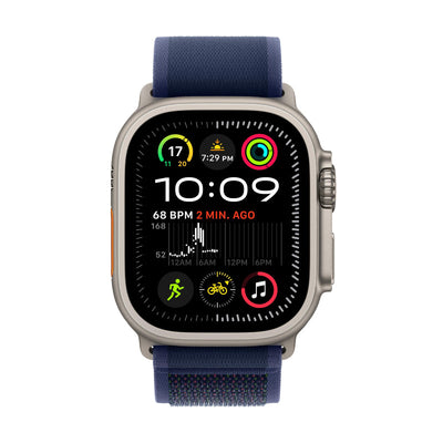 Apple Watch Ultra 2 - LTPO OLED / 64GB / 49mm / Bluetooth / Wi-Fi / Cellular / Medium/Large Natural Titanium / Blue