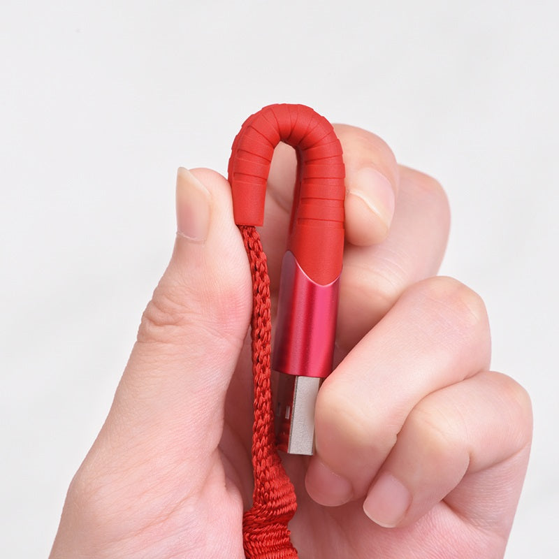 Hoco U78 Cotton Treasure Charging Data Cable - 0.8M / USB-A / Lightning / Red