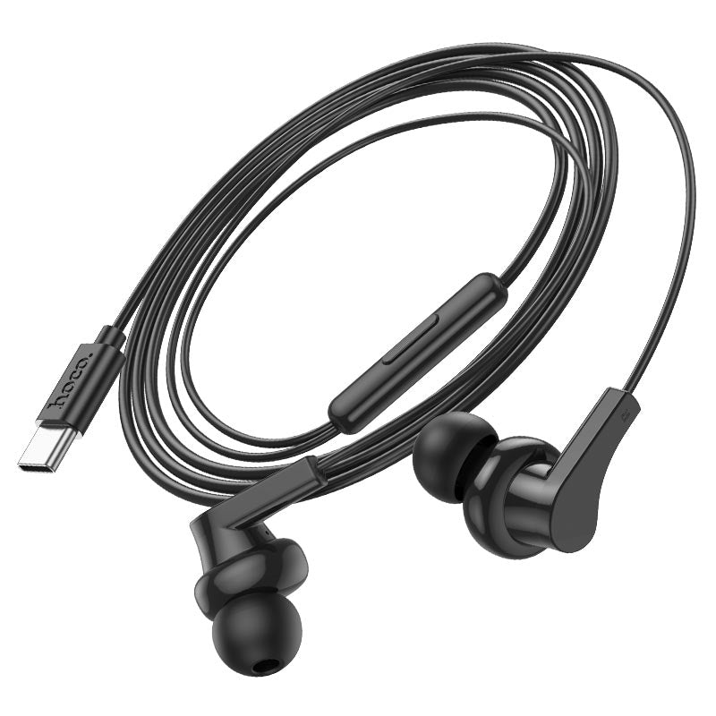 HOCO M114 Wired Earphone - USB-C / 1.2 Meter / Black