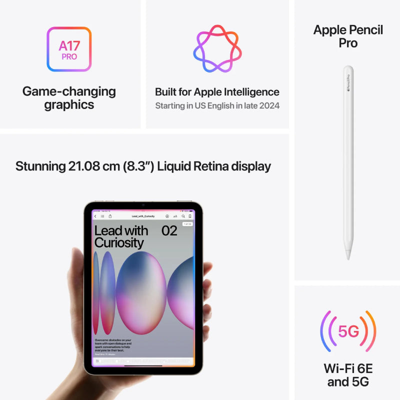 Apple iPad Mini A17 Pro (2024) / 8.3’’ / 512GB / WiFi + 5G / BLUE Mobiles & Tablets > Tablets