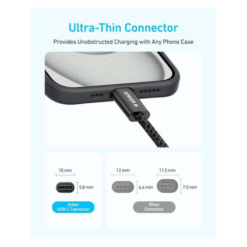 Anker Zolo USB-C to USB-C Braided Cable - 240W / 0.9 Meter / White