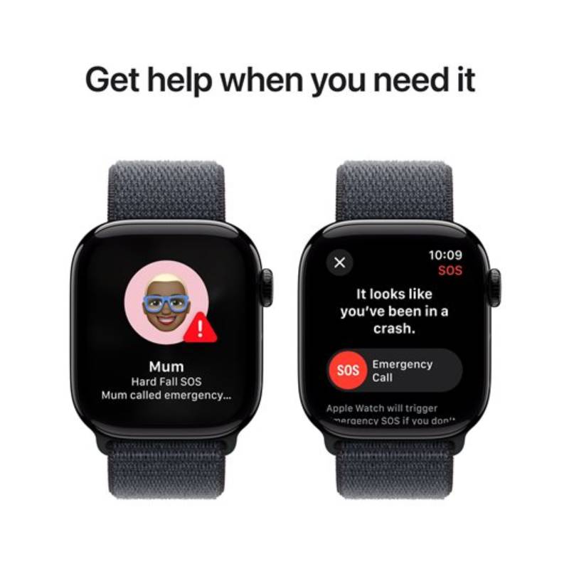 Apple Watch Series 10 with Sport Loop - LTPO OLED / 64GB / 42mm / Bluetooth / Wi-Fi / Cellular / Jet Black Smart Watches