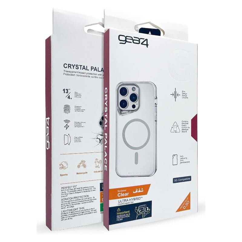 جير4 كريستال بالاس ألترا هايبرد ماج سيف حافظة - ابل ايفون 16 برو ماكس / شفاف اكسسوارات > هواتف  تابلت >