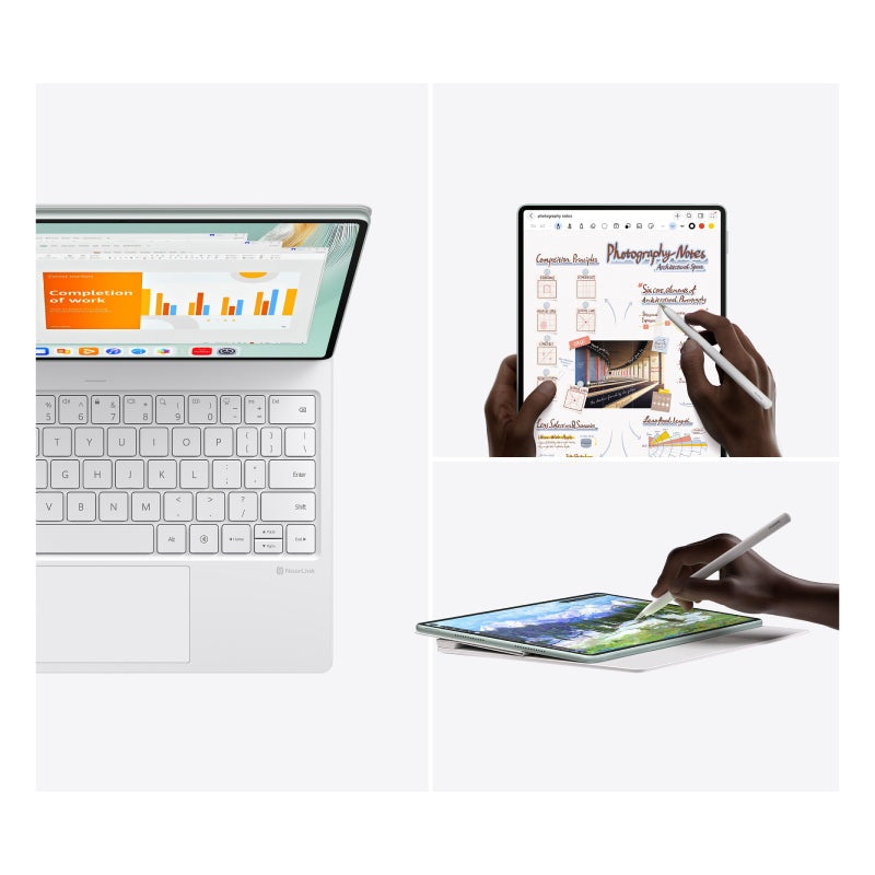 هواوي مات باد برو - 12.2 بوصة / 12 جيجابايت / 512 جيجابايت / واي-فاي / إصدار ورقي غير لامع / أخضر - لوحة مفاتيح  قلم + هواتف (متضمنة)