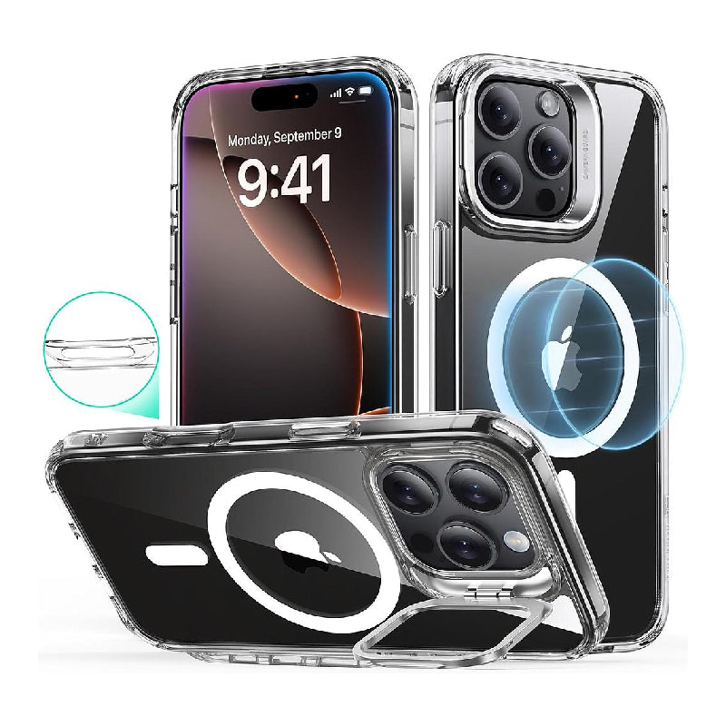 ESR Classic Hybrid Case with Stash Stand (HaloLock) Apple iPhone 16 Pro / Clear Accessories > Mobiles & Tablets >