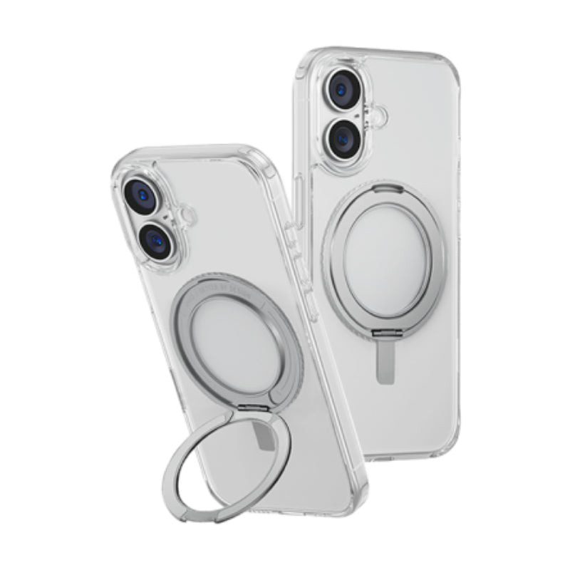 Uniq Swivix MagSafe case with 360 Rotation Kickstand for iPhone 16 Plus – Lucent Clear