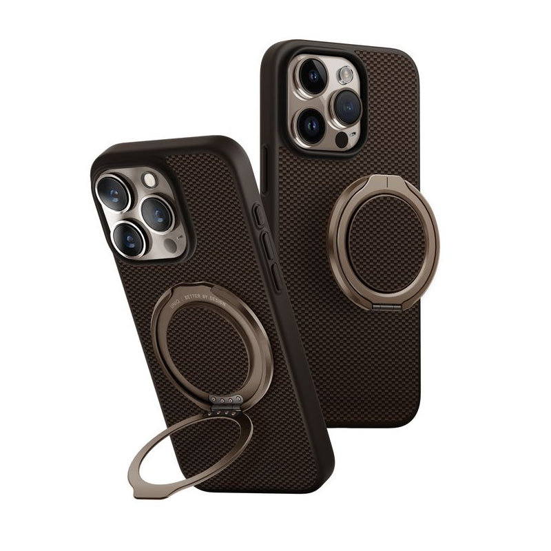 Uniq Hybrid Magclick Charging Keva Max With Camera Stand iPhone 16 Pro Umber Brown Accessories > Mobiles & Tablets >