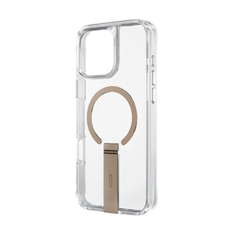 Uniq Hybrid Eleva Magsafe Case With Vertical Stand for iPhone 16 Pro Taupe Gold Accessories > Mobiles & Tablets >