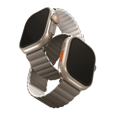 Uniq Revix Reversible Magnetic Strap for Apple Watch Strap 49/45/44/42mm Ash Grey/Dove White Accessories > Smart