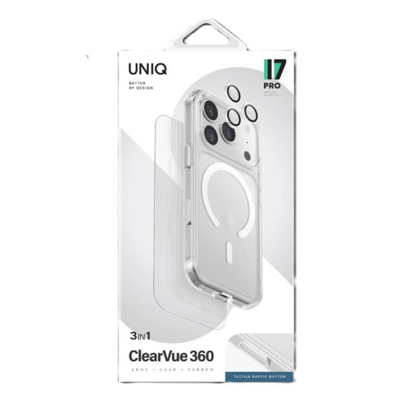 Uniq Hybrid Magclick Charging Clearvue 360 Essential Bundle Pack for Apple iPhone 17 Pro - Clear Accessories > Mobiles