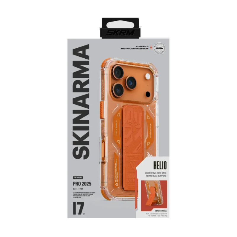 سكينارما هيليو هيليو ماغ-شارج حافظة مع حامل لـايفون 17 برو (2025) - برتقالي اكسسوارات > هواتف  تابلت