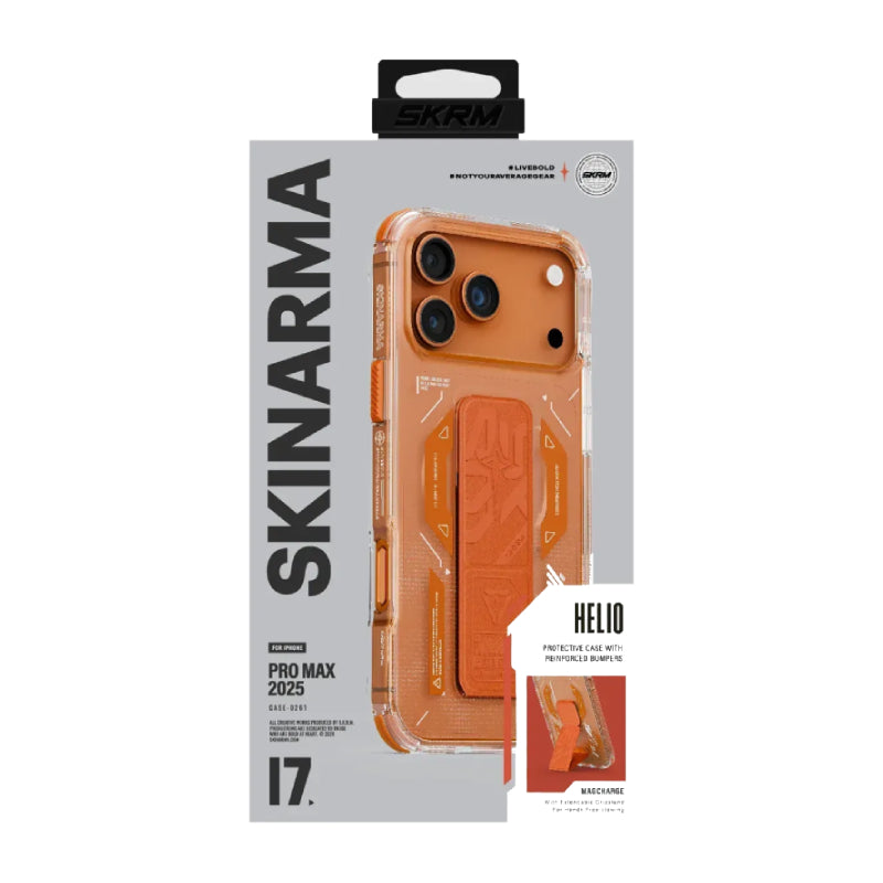 سكينارما هيليو هيليو ماغ-شارج حافظة مع حامل لـايفون 17 برو ماكس (2025) - برتقالي اكسسوارات > هواتف  و
