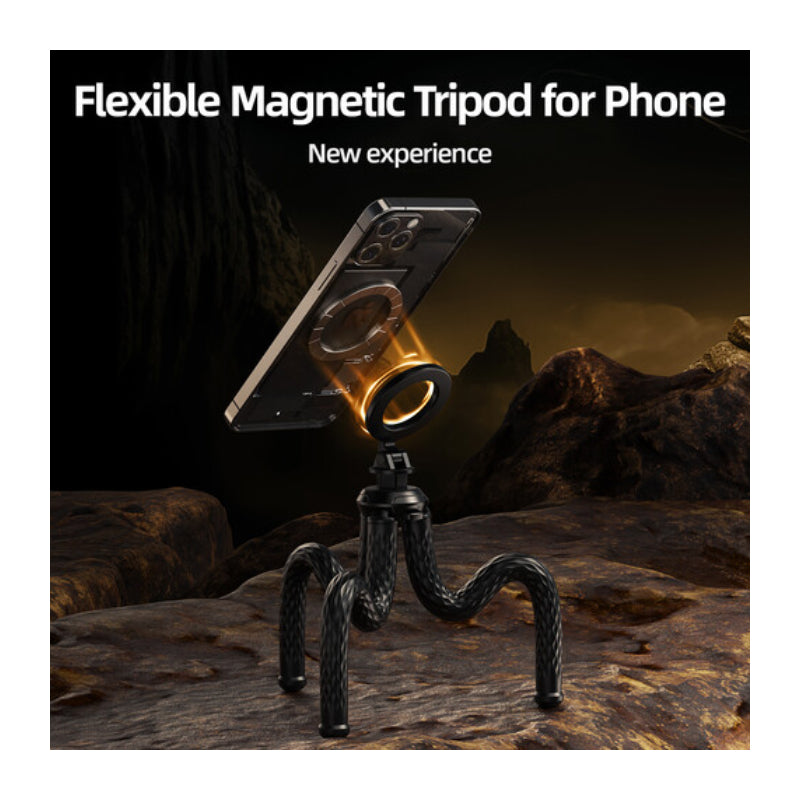TELESIN Flexible Octopus Tripod and Magnetic Mount - Black
