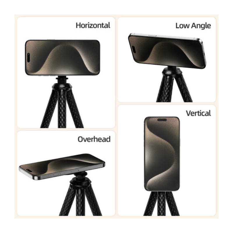 TELESIN Flexible Octopus Tripod and Magnetic Mount - Black