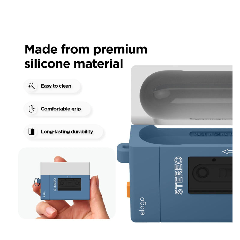 Elago Cassette Player Hang Case For Apple AirPods Pro 3 - Blue Accessories > Headphones > Covers & Cases
