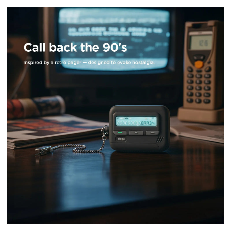 إلاجو استدعاء حافظة  مفاتيح حافظة مع سلسلة مفاتيح لـ ابل ايربودز برو 3 - أسود اكسسوارات > سماعات الرأس > أغطية وحافظات