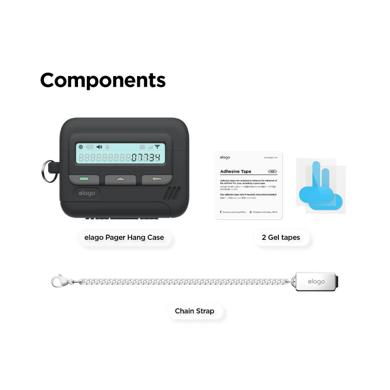 إلاجو استدعاء حافظة  مفاتيح حافظة مع سلسلة مفاتيح لـ ابل ايربودز برو 3 - أسود اكسسوارات > سماعات الرأس > أغطية وحافظات