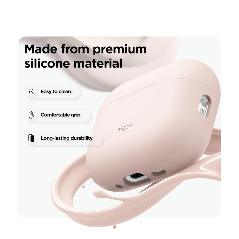 Elago Silicone Hang Case For Apple AirPods Pro 3 - Sand Pink Accessories > Headphones > Covers & Cases
