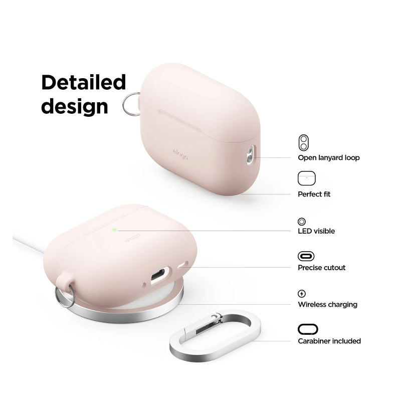 Elago Silicone Hang Case For Apple AirPods Pro 3 - Sand Pink Accessories > Headphones > Covers & Cases
