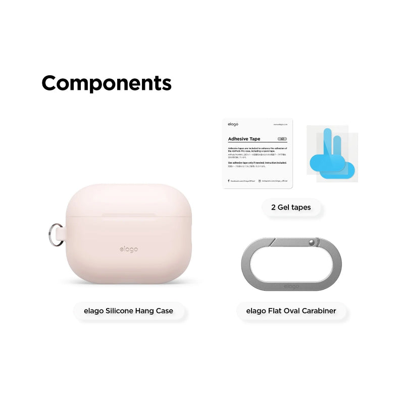 Elago Silicone Hang Case For Apple AirPods Pro 3 - Sand Pink Accessories > Headphones > Covers & Cases