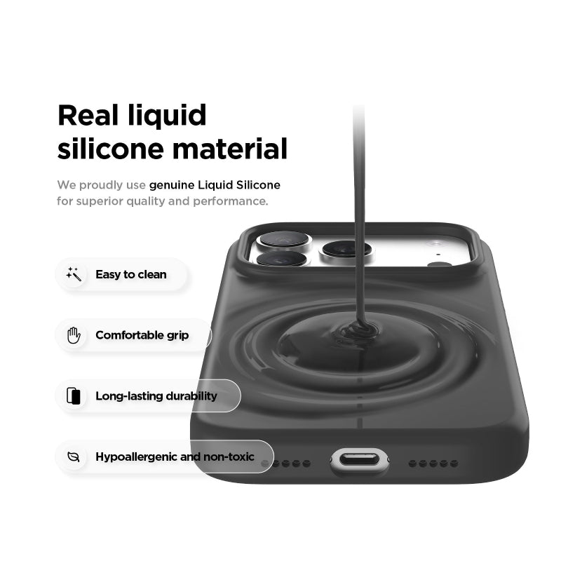 إلاجو مغناطيسي سيليكون حافظة كاميرا متضمنة مفتاح تحكم) لـايفون 17 برو  أسود اكسسوارات > هواتف  و