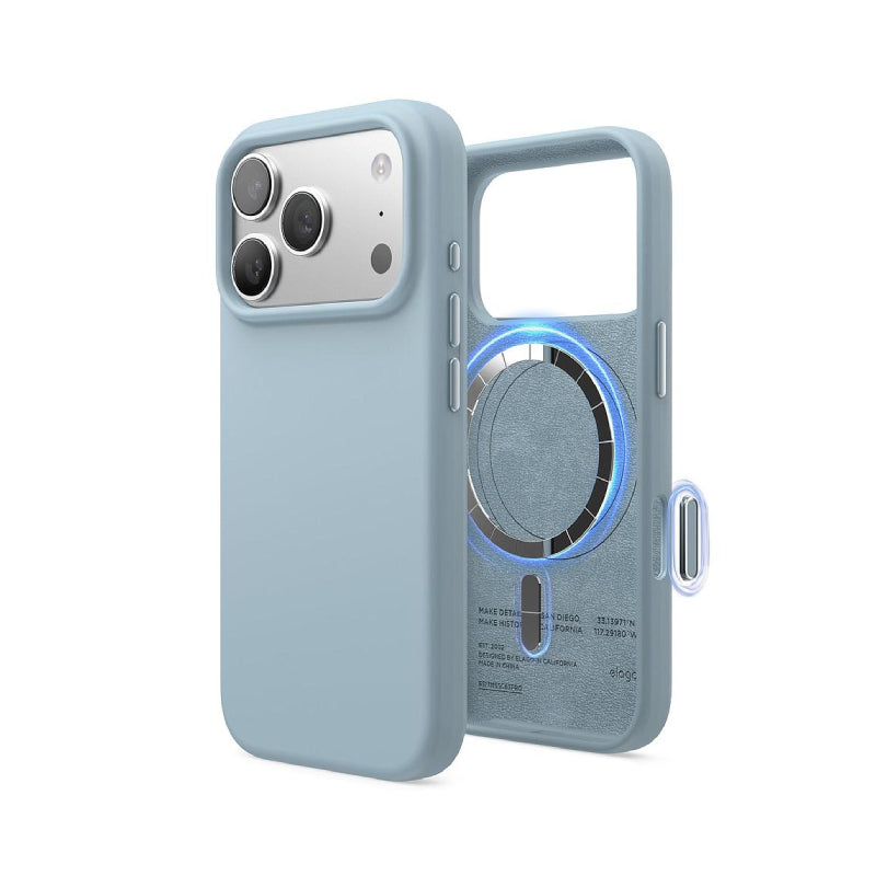 إلاجو مغناطيسي سيليكونمغناطيسي سيليكون حافظة كاميرا متضمنة مفتاح تحكمكاميرا ) لـايفون 17 برو - أزرق اكسسوارات > هواتف  و