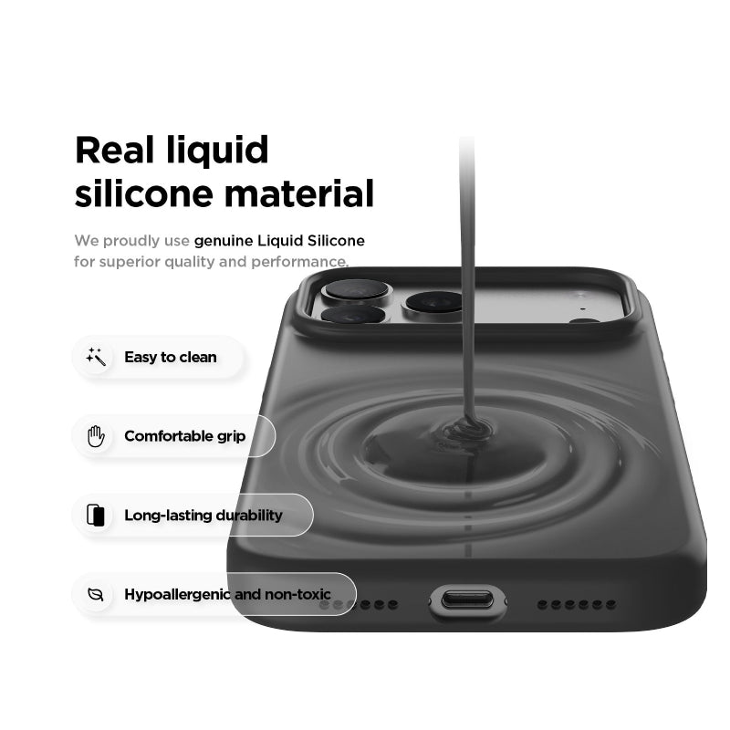 إلاجو مغناطيسي سيليكونمغناطيسي سيليكون حافظة كاميرا متضمنة مفتاح تحكم) لـايفون 17 برو ماكس - أسود اكسسوارات > هواتف  و