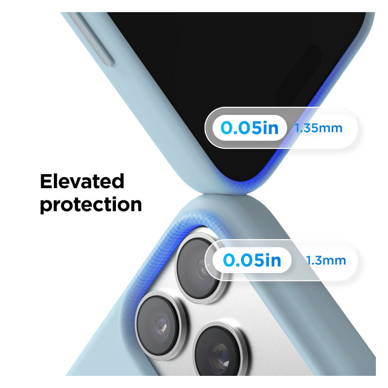 إلاجو مغناطيسي سيليكونمغناطيسي سيليكون حافظة اكسسوارات كاميرا متضمنة مفتاح تحكم) لـ ابل ايفون 17 برو ماكس - أزرق  السماء