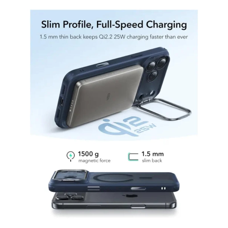 حافظة لوك كلاسيك هايبرد  ESR هالو لوك كلاسيك هايبرد حافظة مع  حامل  زر التحكمكاميرا زر تحكمكاميرا ) لـايفون 17 برو ماكس - متجمد