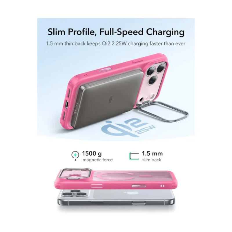 حافظة لوك كلاسيك هايبرد  ESR هالو لوك كلاسيك هايبرد حافظة مع  حامل  زر التحكمكاميرا زر تحكمكاميرا ) لـايفون 17 برو ماكس - متجمد