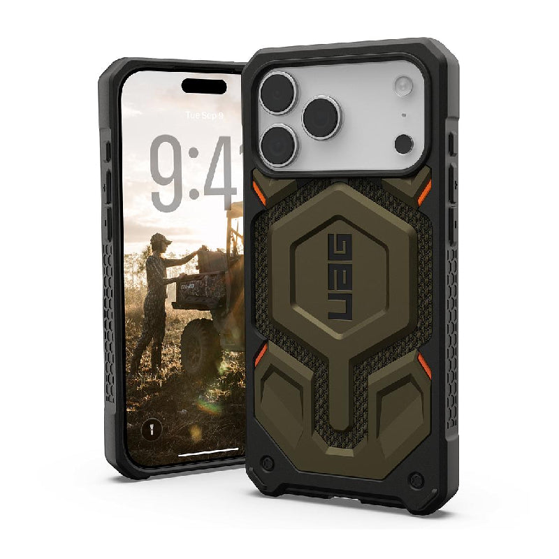 UAG Monarch Pro Kevlar Magsafe Case For Apple iPhone 17 Pro Max - Kevlar Element Green Accessories > Mobiles & Tablets