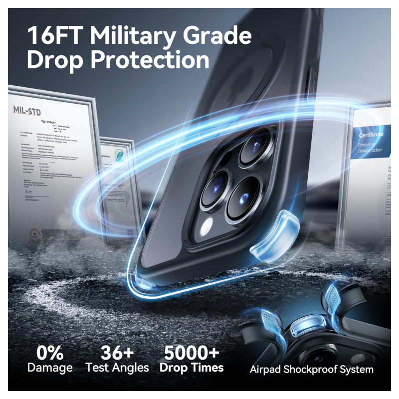 CASEKOO مغناطيسي حافظة لـ ابل ايفون 16 برو ماكس - أسود اكسسوارات > هواتف  تابلت > هواتف وحافظات