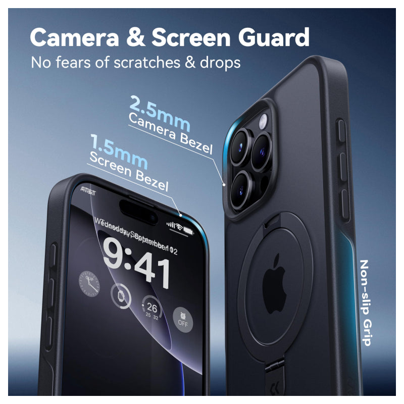 CASEKOO مغناطيسي حافظة لـ ابل ايفون 16 برو ماكس - أسود اكسسوارات > هواتف  تابلت > هواتف وحافظات