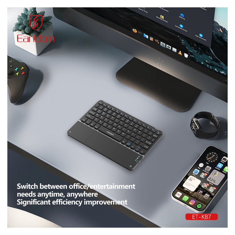 Earldom Ultra Thin Wireless Keyboard - USB-C / Black