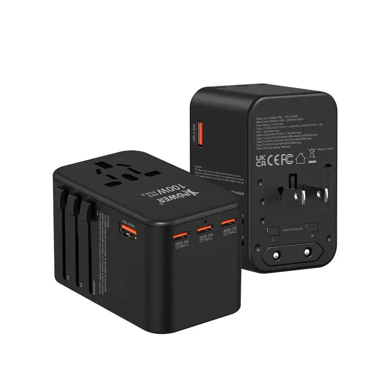 Xpower Gan 5 Output Travel Adapter - 100W / USB-A / USB-C / Black