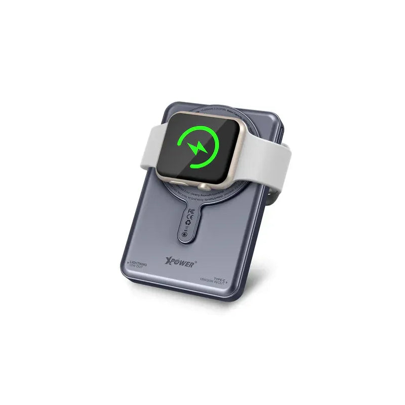 XPower MagSwift 7-In-1 لاسلكي طاقة - 10000mAh / رمادي
