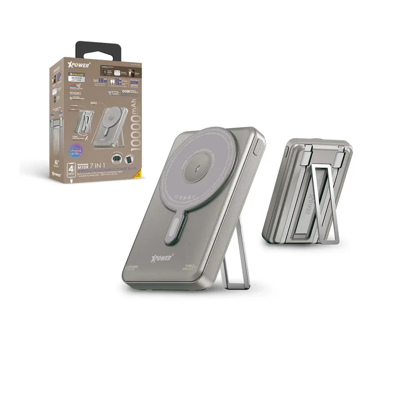 XPower 7-In-1 لاسلكي طاقة - 10000mAh / تيتانيوم