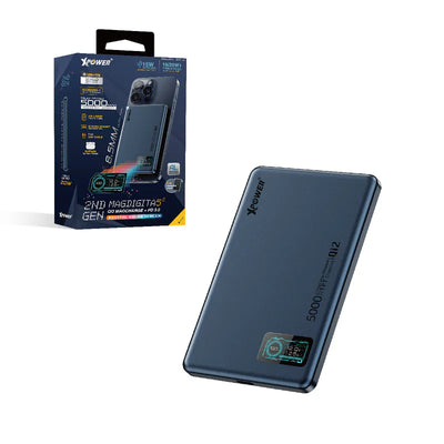 XPower LED Display Mag Charge Power Bank - 5000mAh / Blue