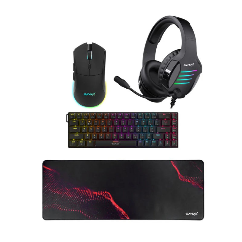 Gamax GM-204 4-in-1 Wired PC Accessory Set - AR Mechanical Keyboard ...