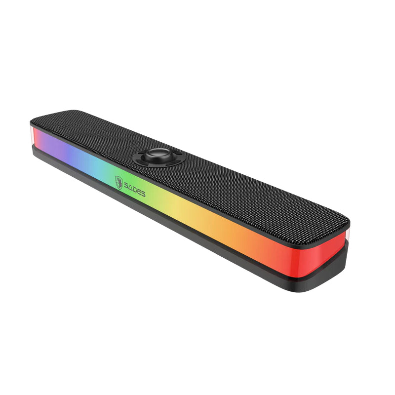 SADES Posevolt SA-SP01-Bكمبيوتر مكتبي  مضغوط كمبيوتر مكتبي - 10 واط / بلوتوث  RGB / أسود
