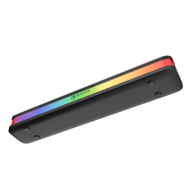 SADES Posevolt SA-SP01-Bكمبيوتر مكتبي  مضغوط كمبيوتر مكتبي - 10 واط / بلوتوث  RGB / أسود