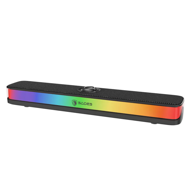 SADES Posevolt SA-SP01-Bكمبيوتر مكتبي  مضغوط كمبيوتر مكتبي - 10 واط / بلوتوث  RGB / أسود