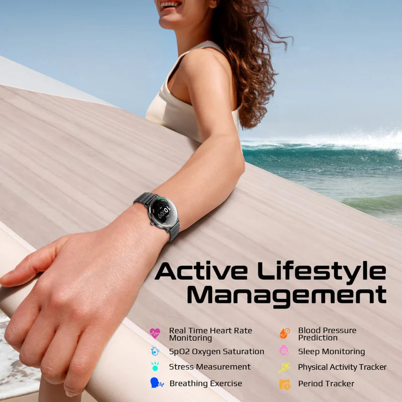 PROMATE XWatch-US13 ساعة ذكية  شاشة AMOLED مقاس 1.32 بوصة / بلوتوث  أسود
