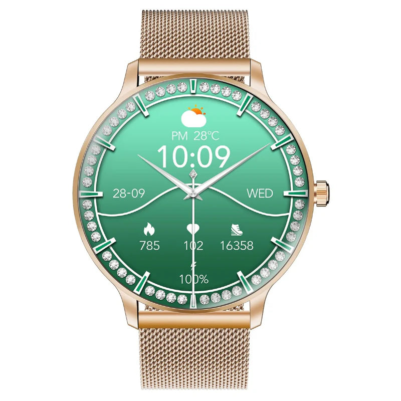 PROMATE XWatch-US13 ساعة ذكية  شاشة AMOLED مقاس 1.32 بوصة / بلوتوث  زهري ذهبي