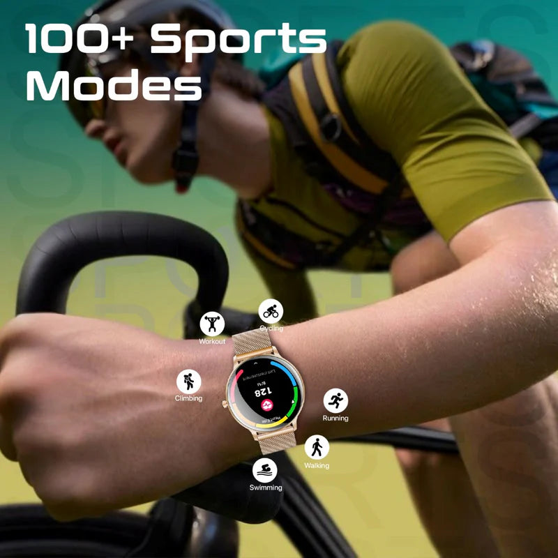 PROMATE XWatch-US13 ساعة ذكية  شاشة AMOLED مقاس 1.32 بوصة / بلوتوث  زهري ذهبي