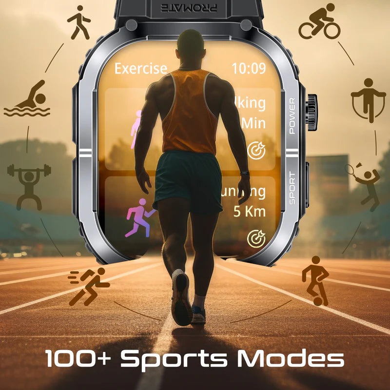 PROMATE XWatch-SL ساعة ذكية  شاشة TFT مقاس 2.01 بوصة / بلوتوث  أسود