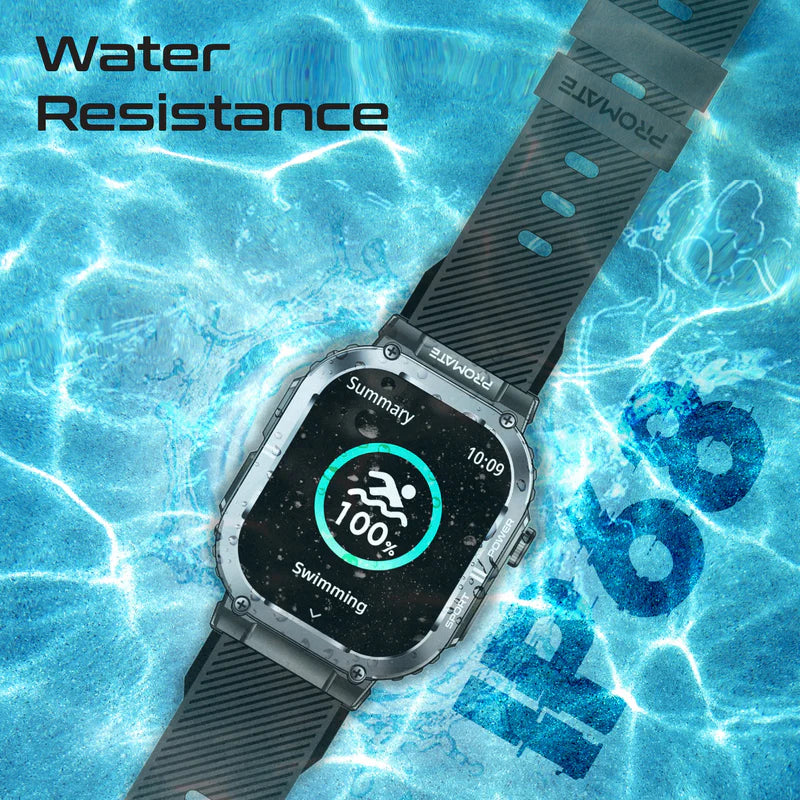 PROMATE XWatch-SL ساعة ذكية  شاشة TFT مقاس 2.01 بوصة / بلوتوث  أسود