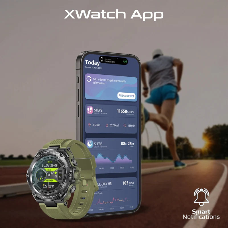 PROMATE XWatch-R19 ساعة ذكية  شاشة TFT مقاس 1.53 بوصة / بلوتوث أخضر ميدنايت